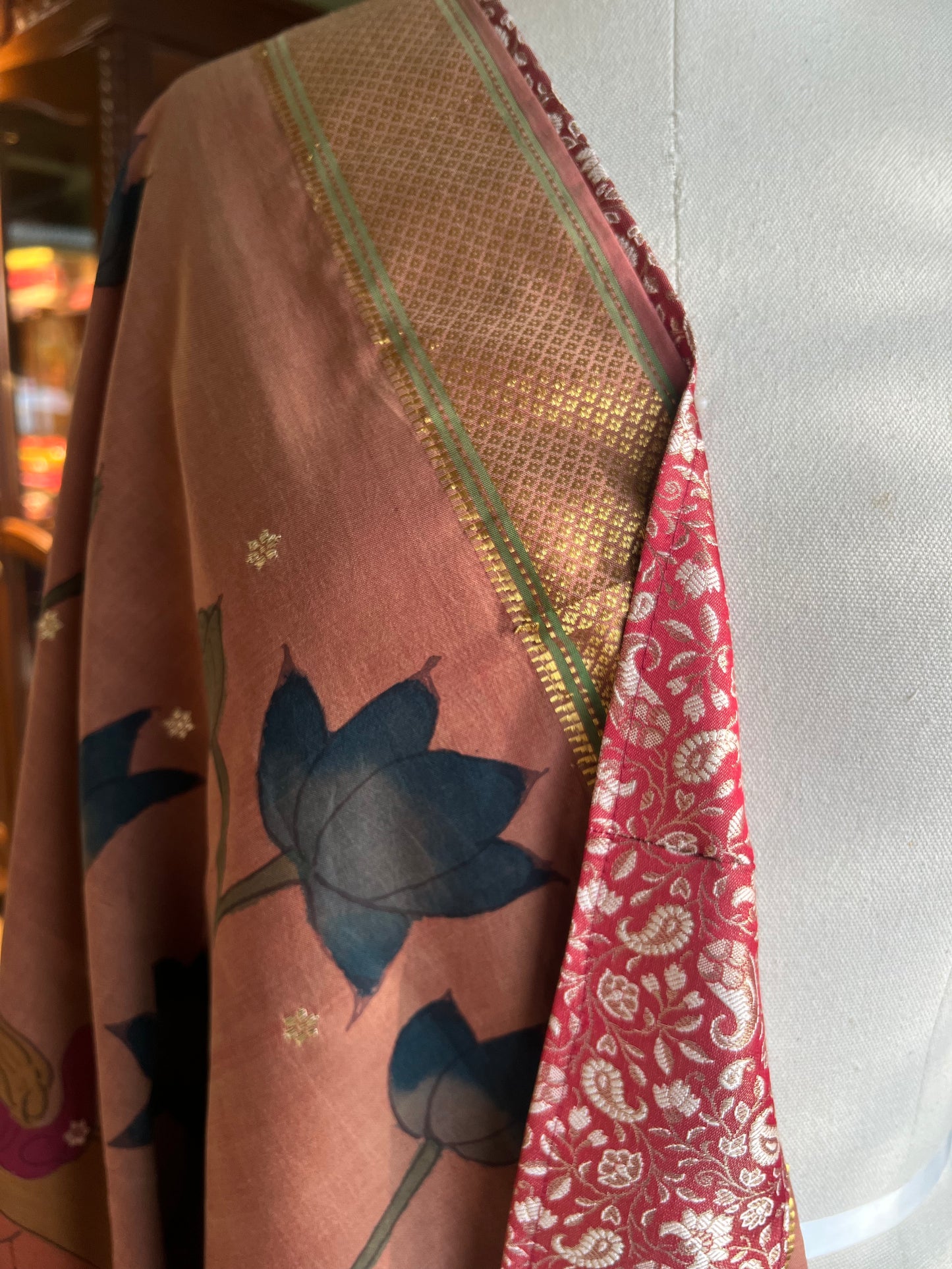 Light Brown Kalamkari x Paithani Dupatta