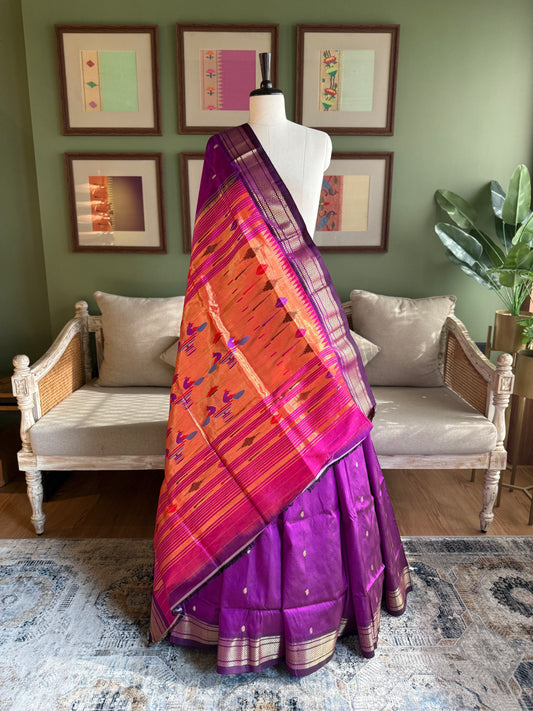 Dark Purple Paithani with Classic Pallu