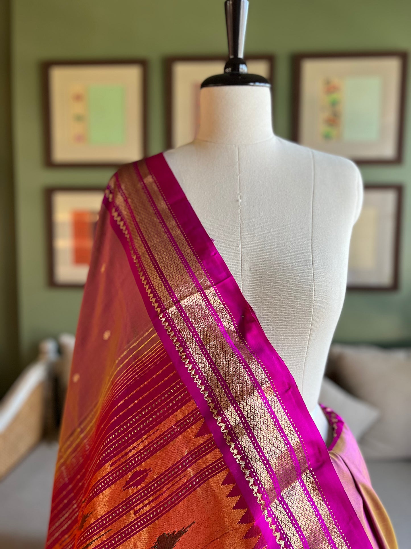 Purple/Pink Paithani with Classic Pallu