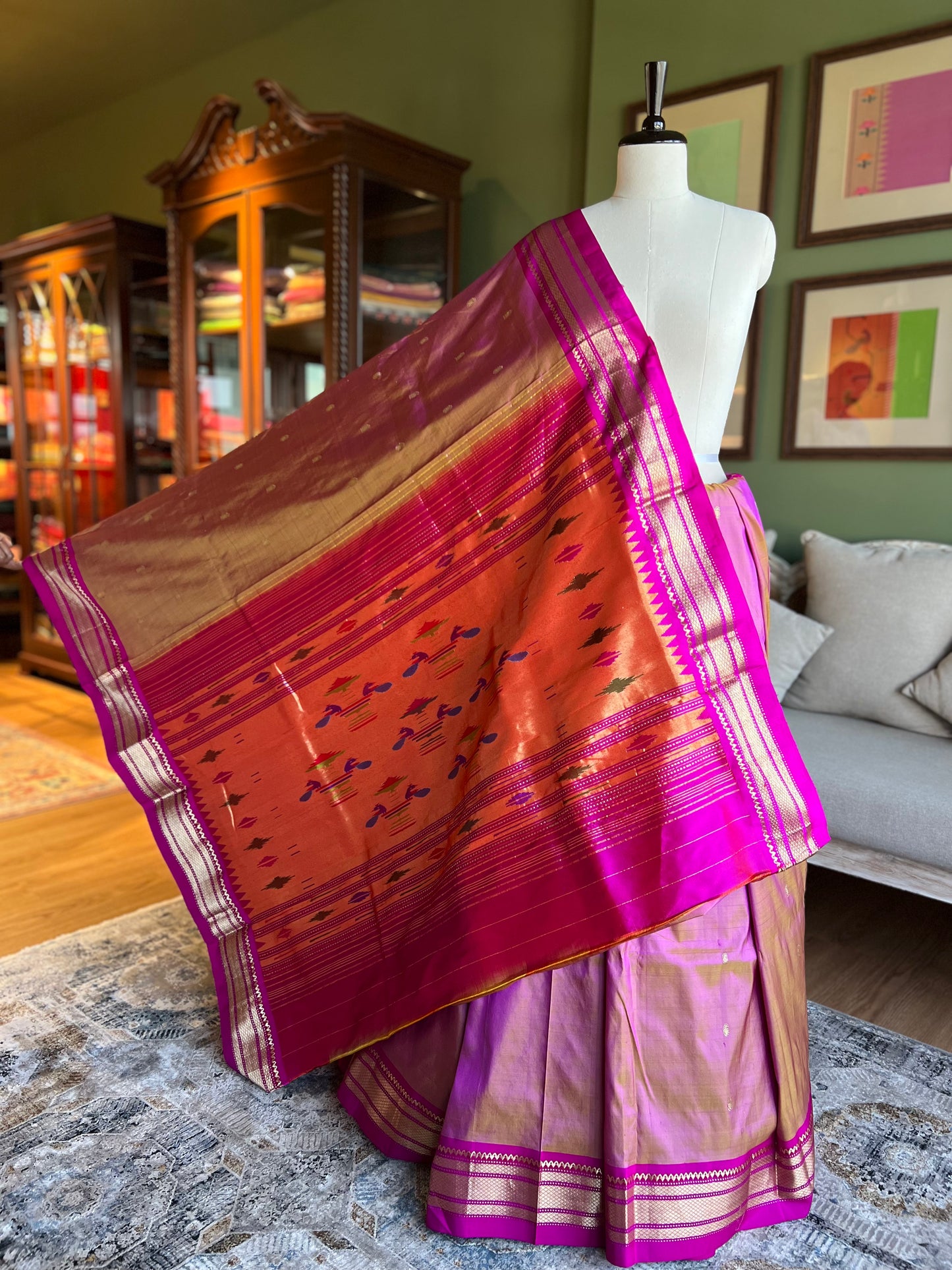 Purple/Pink Paithani with Classic Pallu