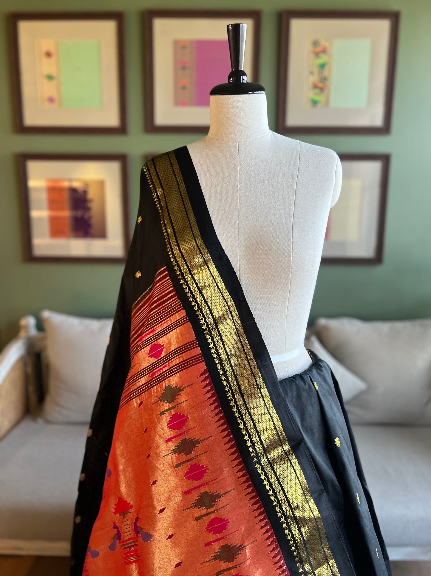 Black Paithani with Classic Pallu