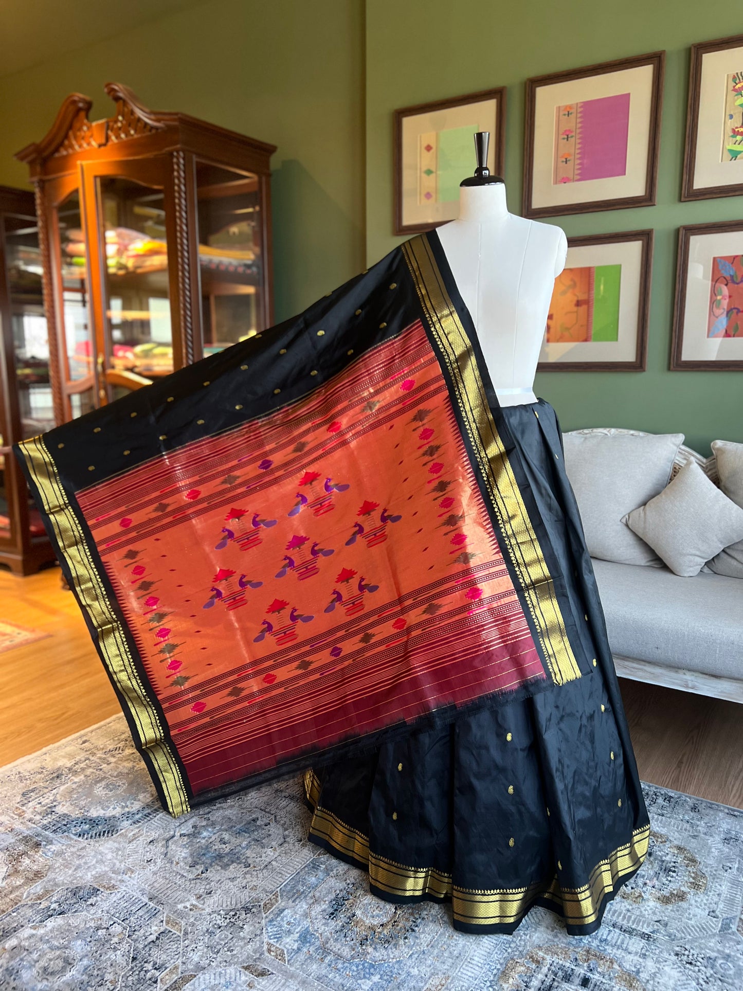 Black Paithani with Classic Pallu