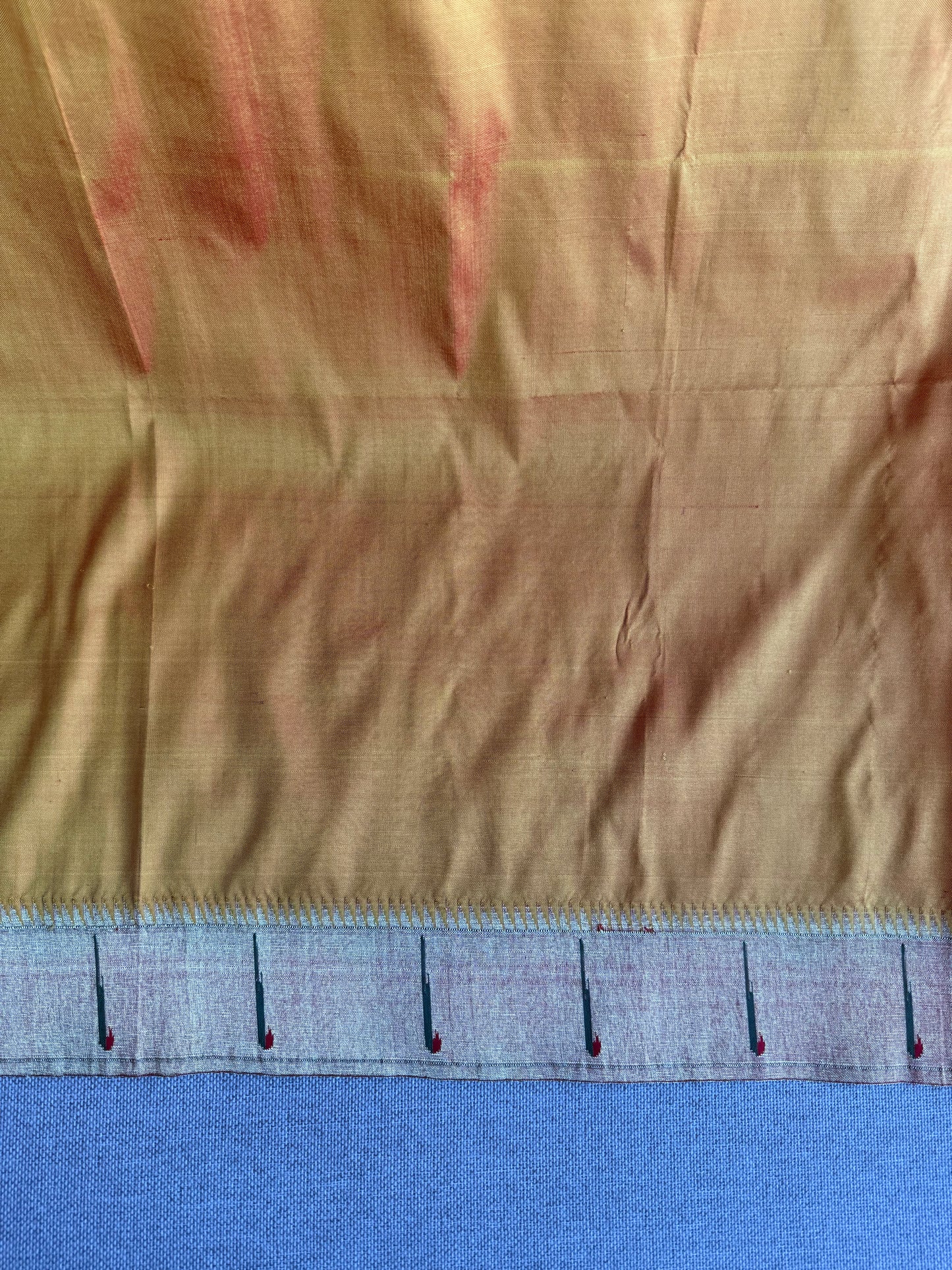 Mango Orange Muniya Border Blouse Piece