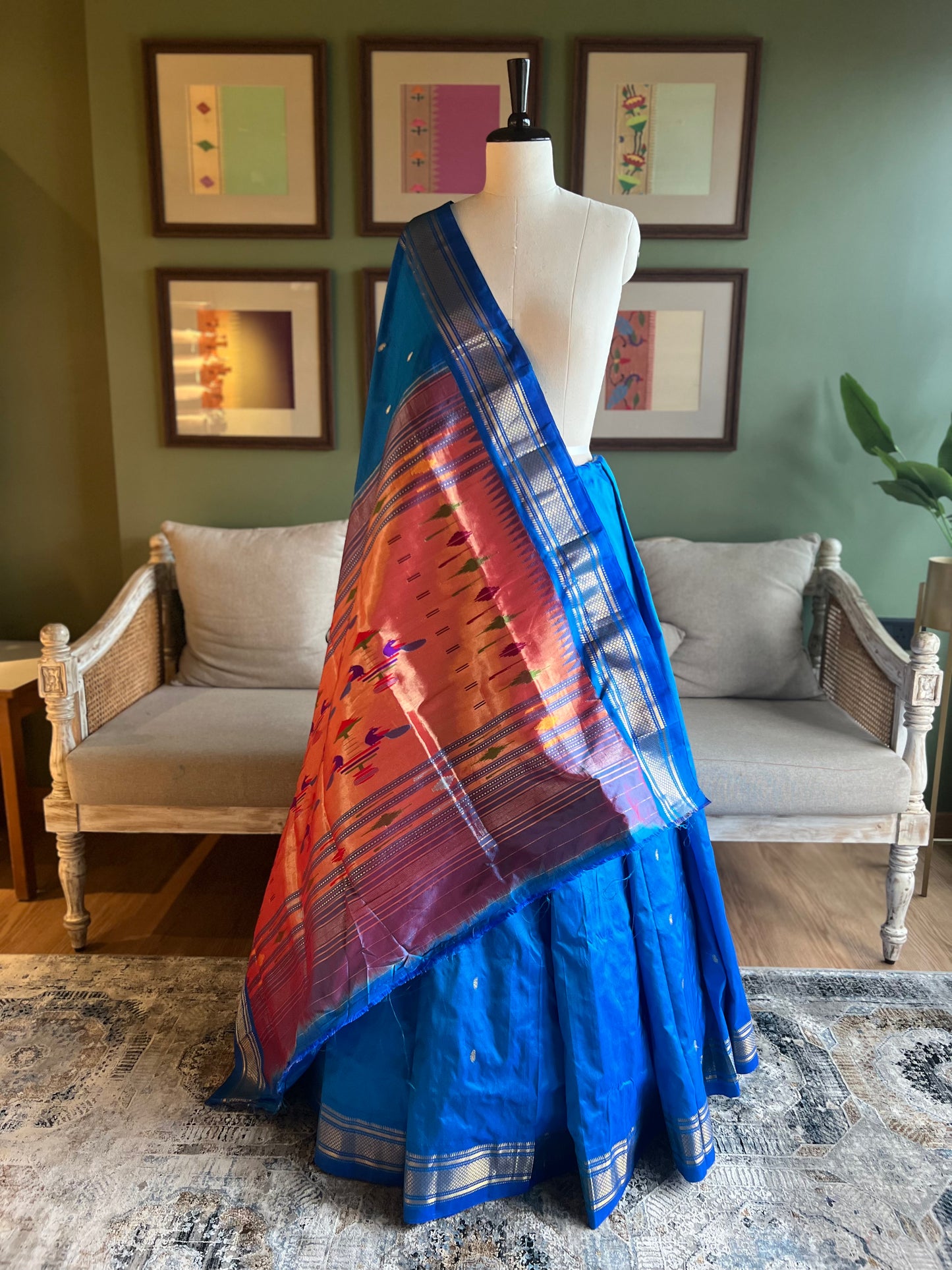 Cobalt Blue Paithani with Classic Pallu