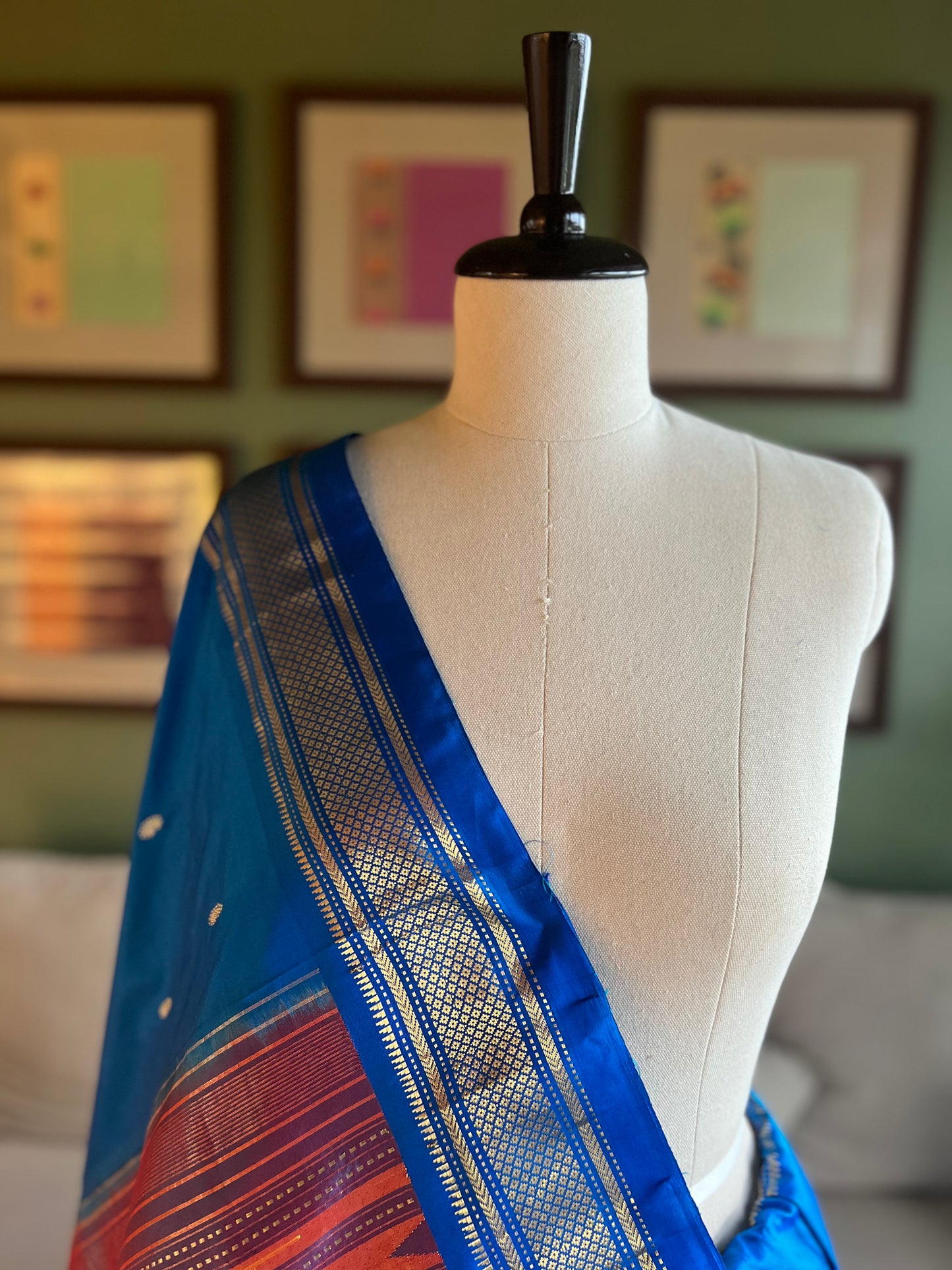 Cobalt Blue Paithani with Classic Pallu