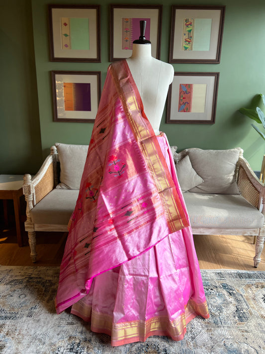 Light Pink Paithani with 'Asavali' Pallu