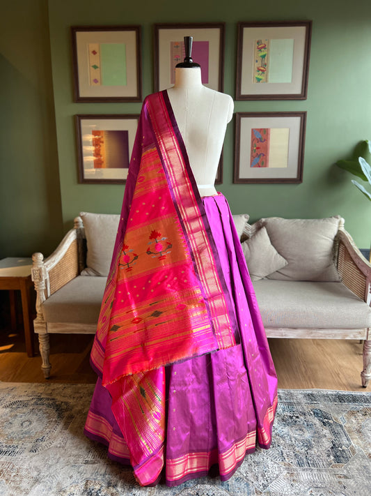 Purple x Pink Paithani with 'Asavali' Pallu