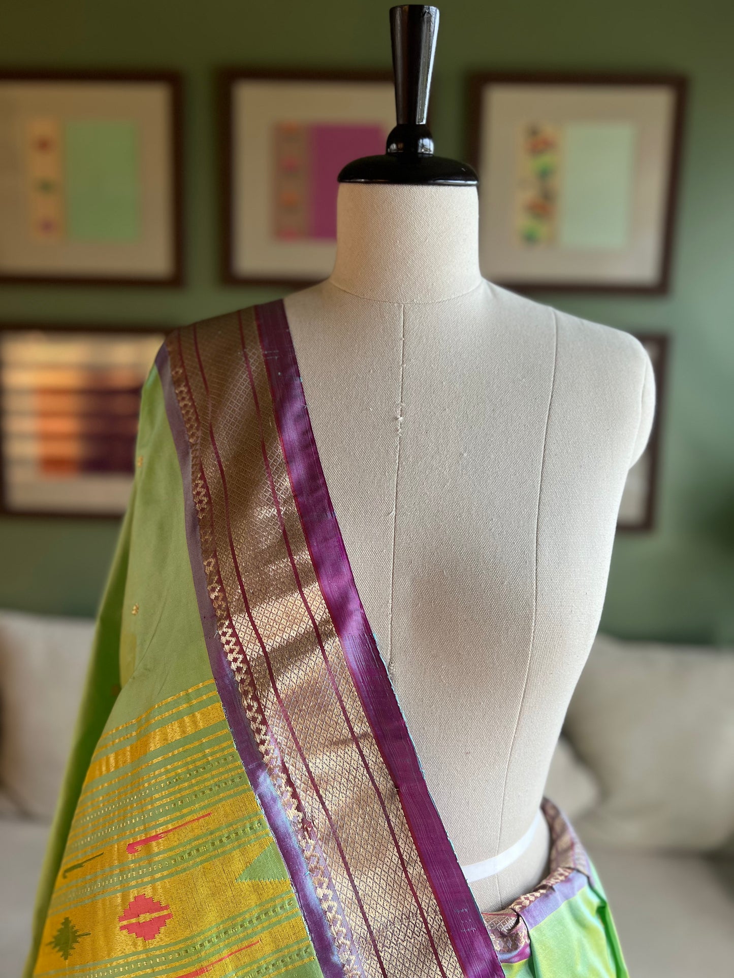 Mint Green Paithani with 'Asavali' Pallu