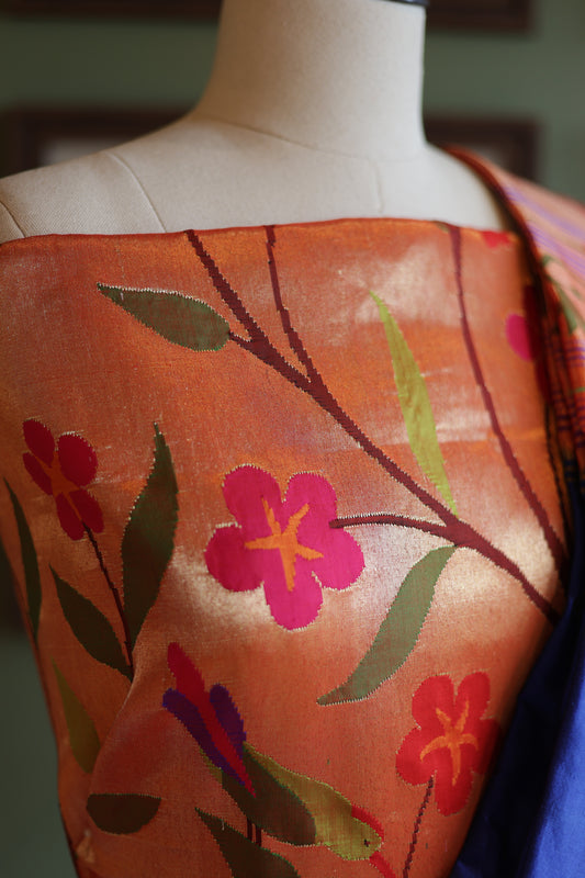 All Over Floral Jaal Tissue Blouse Piece