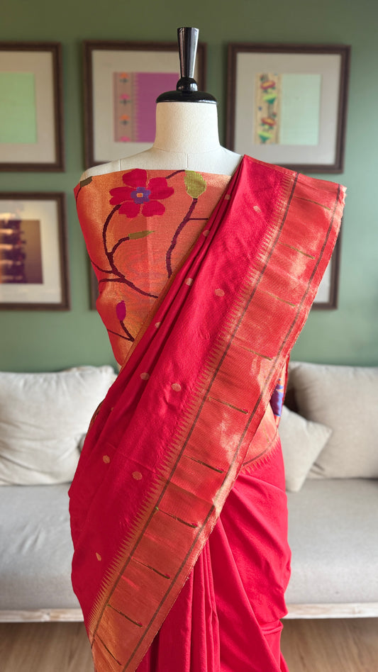 All Over Floral Jaal Tissue Blouse Piece