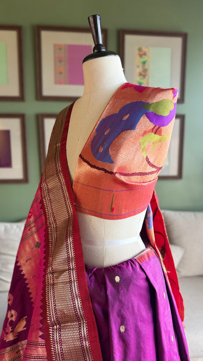 All Over Peacock Jaal Tissue Blouse Piece