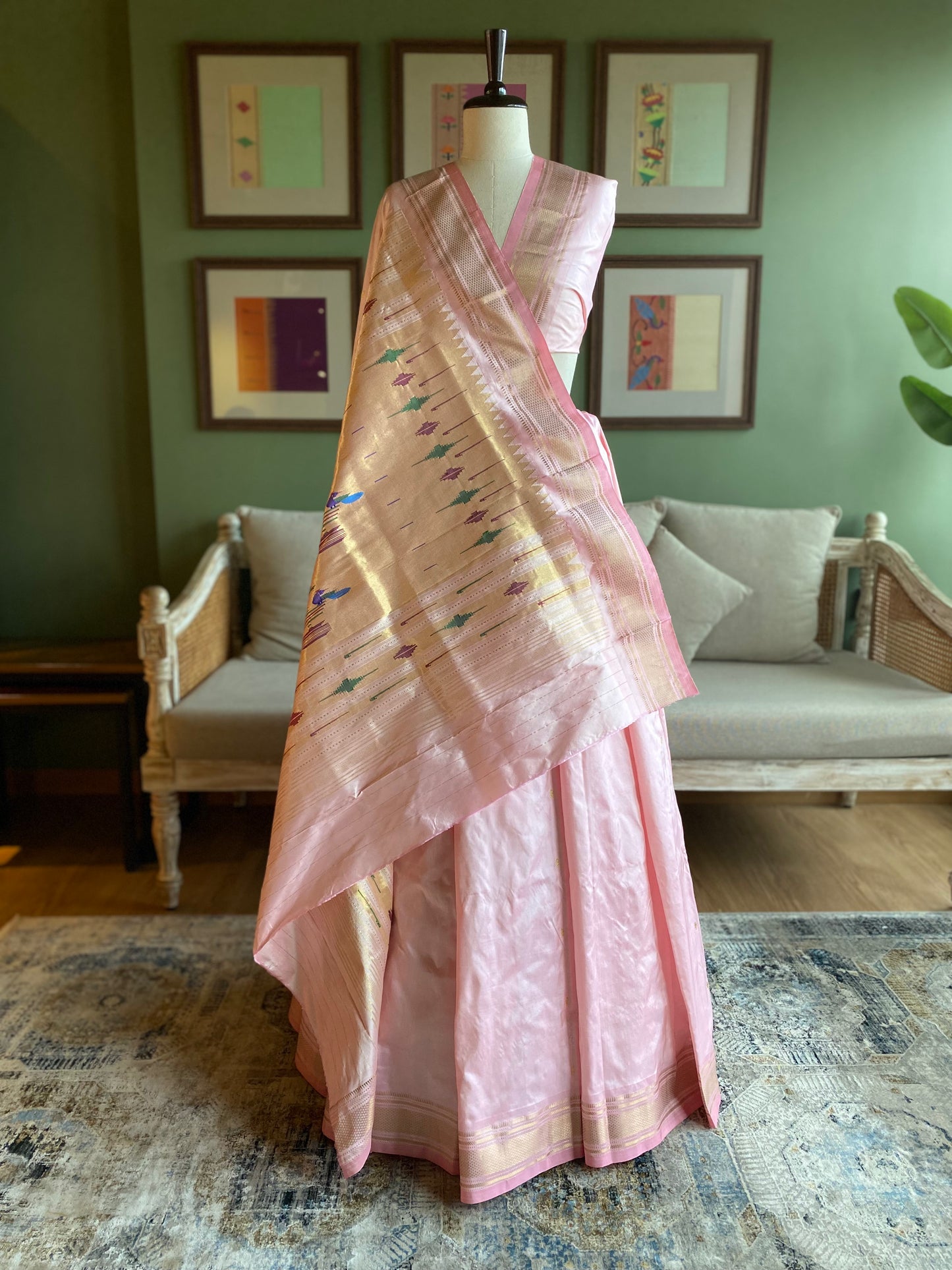 Baby Pink Paithani with Classic Pallu