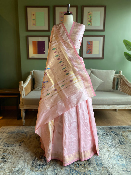 Baby Pink Paithani with Classic Pallu