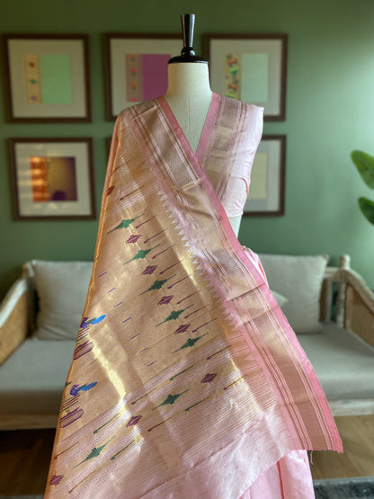 Baby Pink Paithani with Classic Pallu
