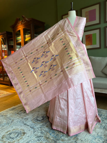 Baby Pink Paithani with Classic Pallu