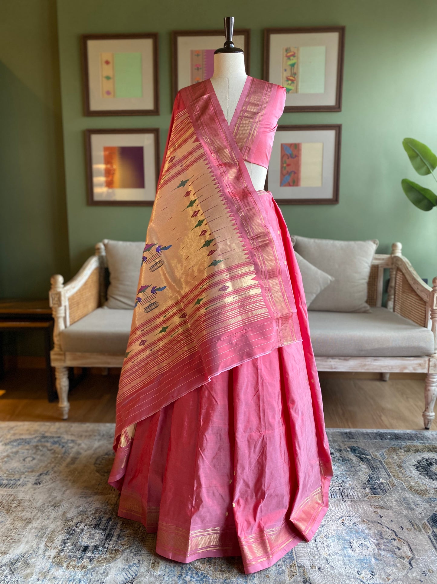 Peachy Pink Paithani with Classic Pallu