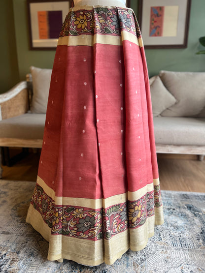 Rust/Beige Kalamkari x Paithani with Asavali Pallu