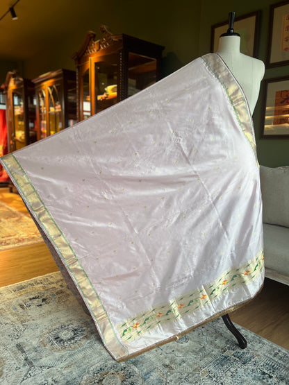 Blush Pink Dupatta with Narali Border, Asavali Pallu and Edge Detailing
