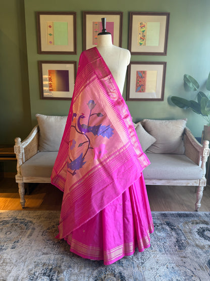 Fuschia Pink Paithani with Peacock Pallu