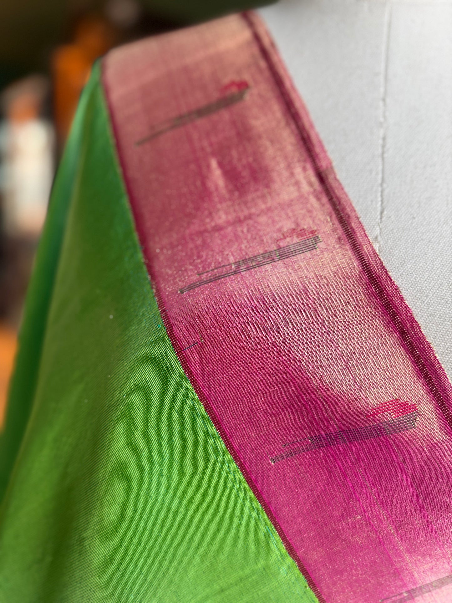 Parrot Green Tissue Dupatta with Muniya Border