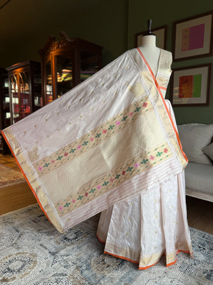 Pale Blush Pink Paithani with Narali Border and Brocade Tava Pallu