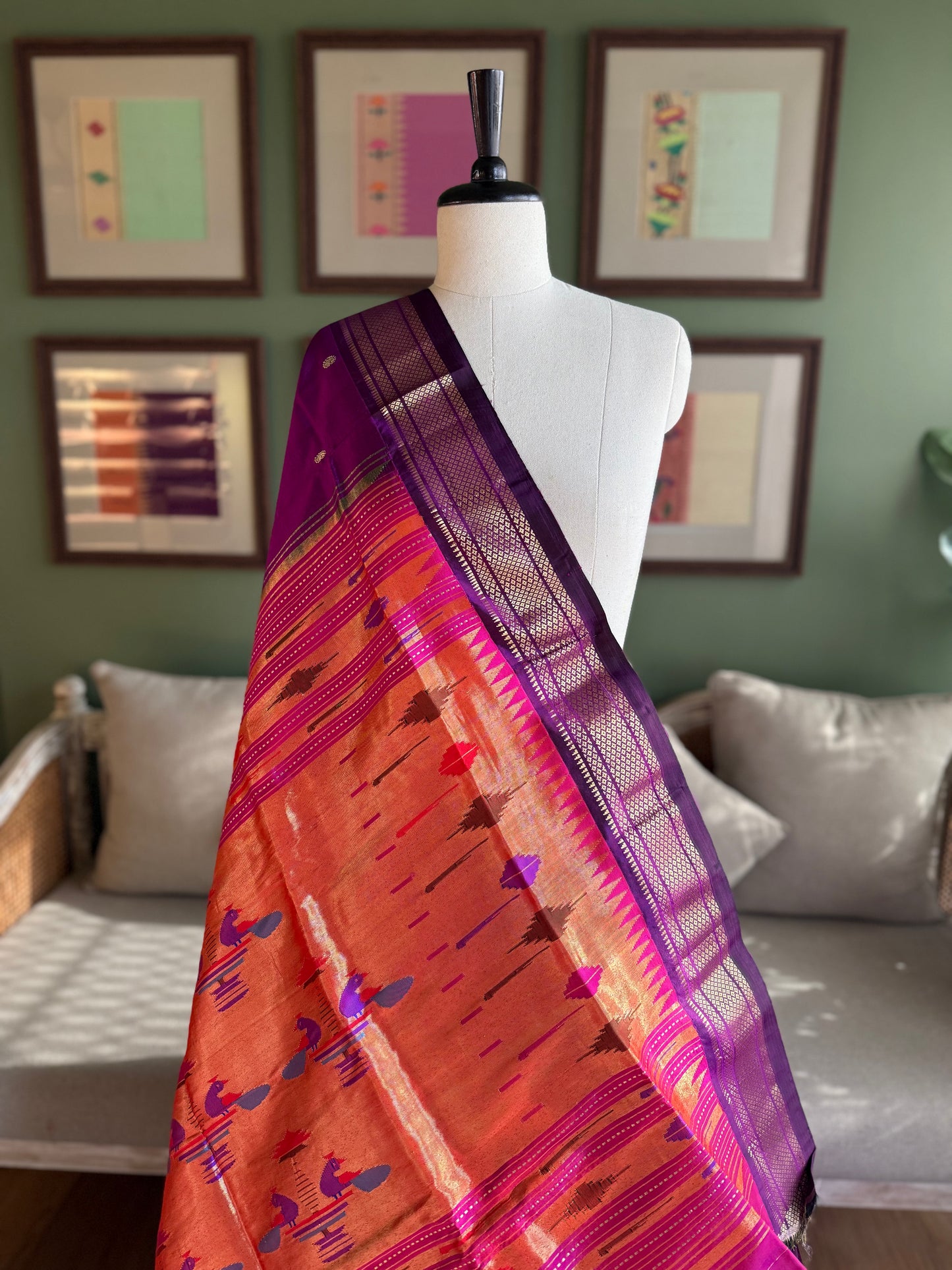 Dark Purple Paithani with Classic Pallu