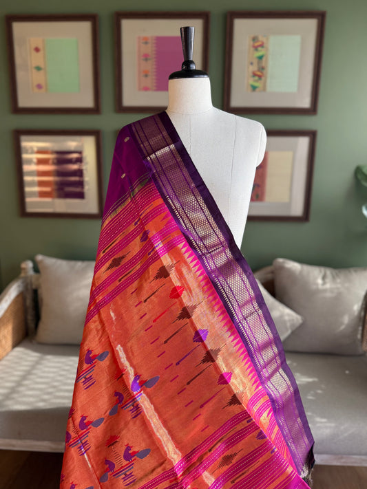 Dark Purple Paithani with Classic Pallu