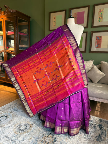 Dark Purple Paithani with Classic Pallu