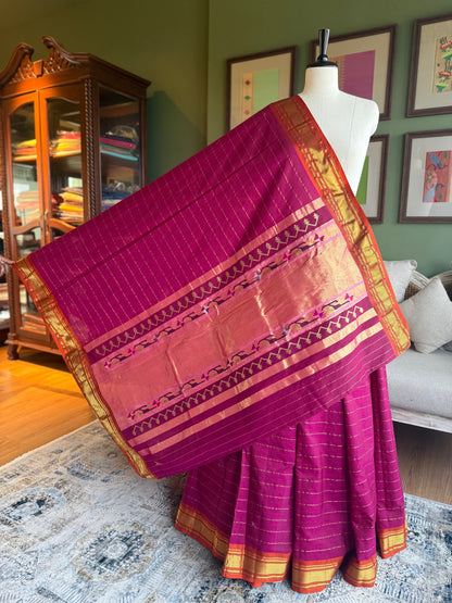 Vintage Cotton Paithani with Mini Tava Pallu
