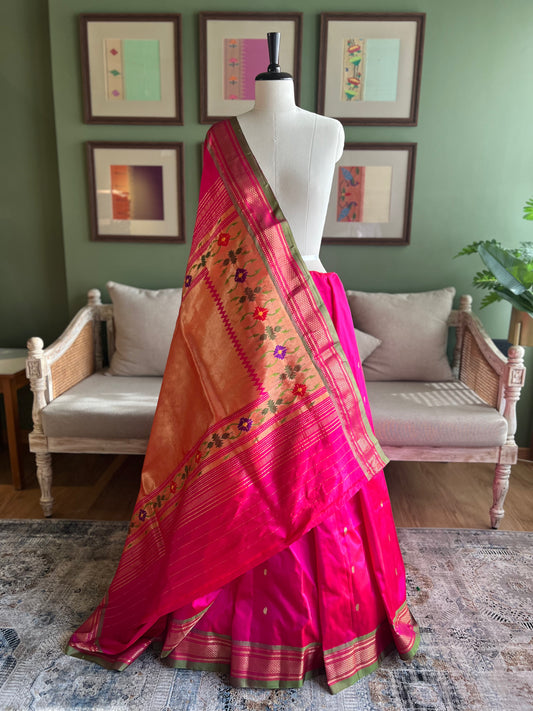 Rani Pink Paithani with Tava Pallu
