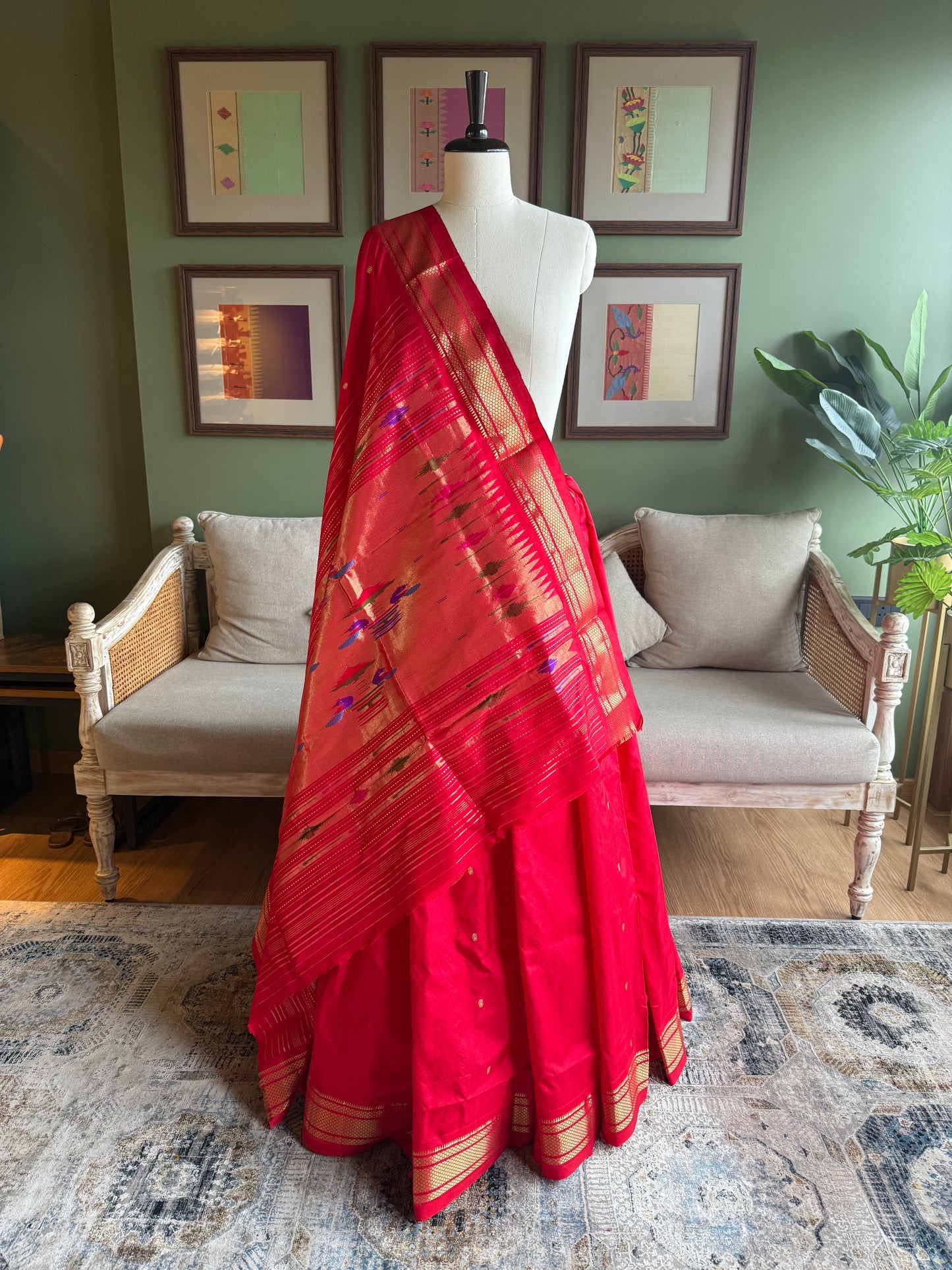 Red Paithani with Classic Pallu