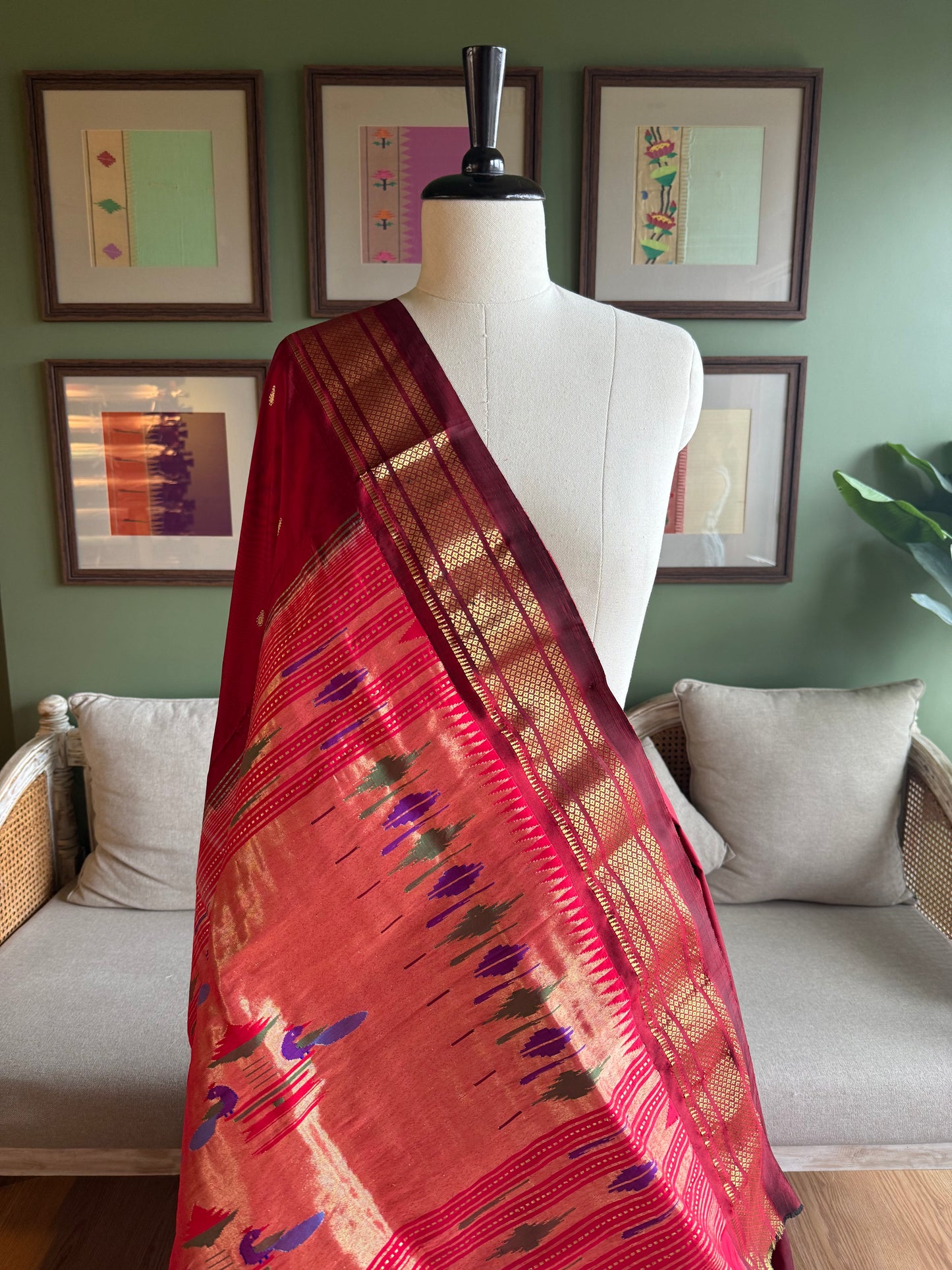 Maroon Paithani with Classic Pallu