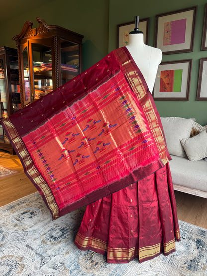 Maroon Paithani with Classic Pallu