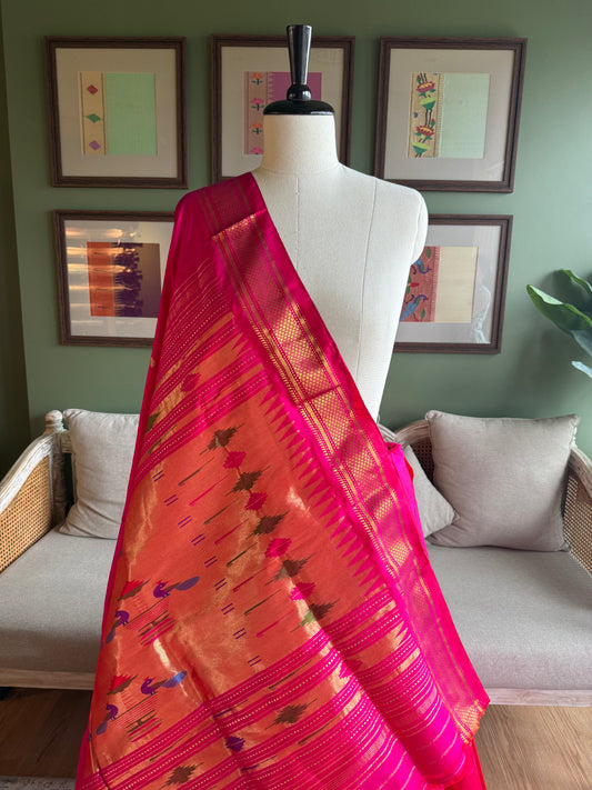 Dark Pink Paithani with Classic Pallu