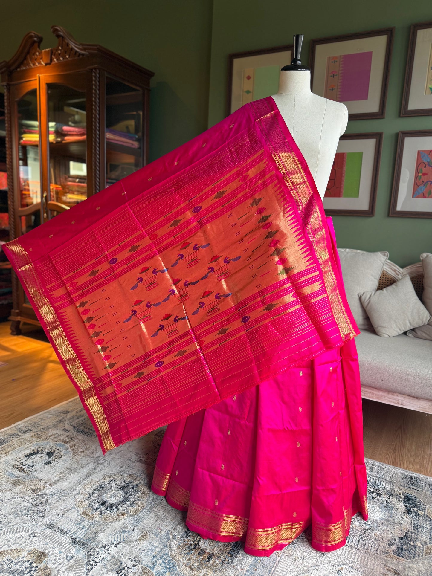 Dark Pink Paithani with Classic Pallu