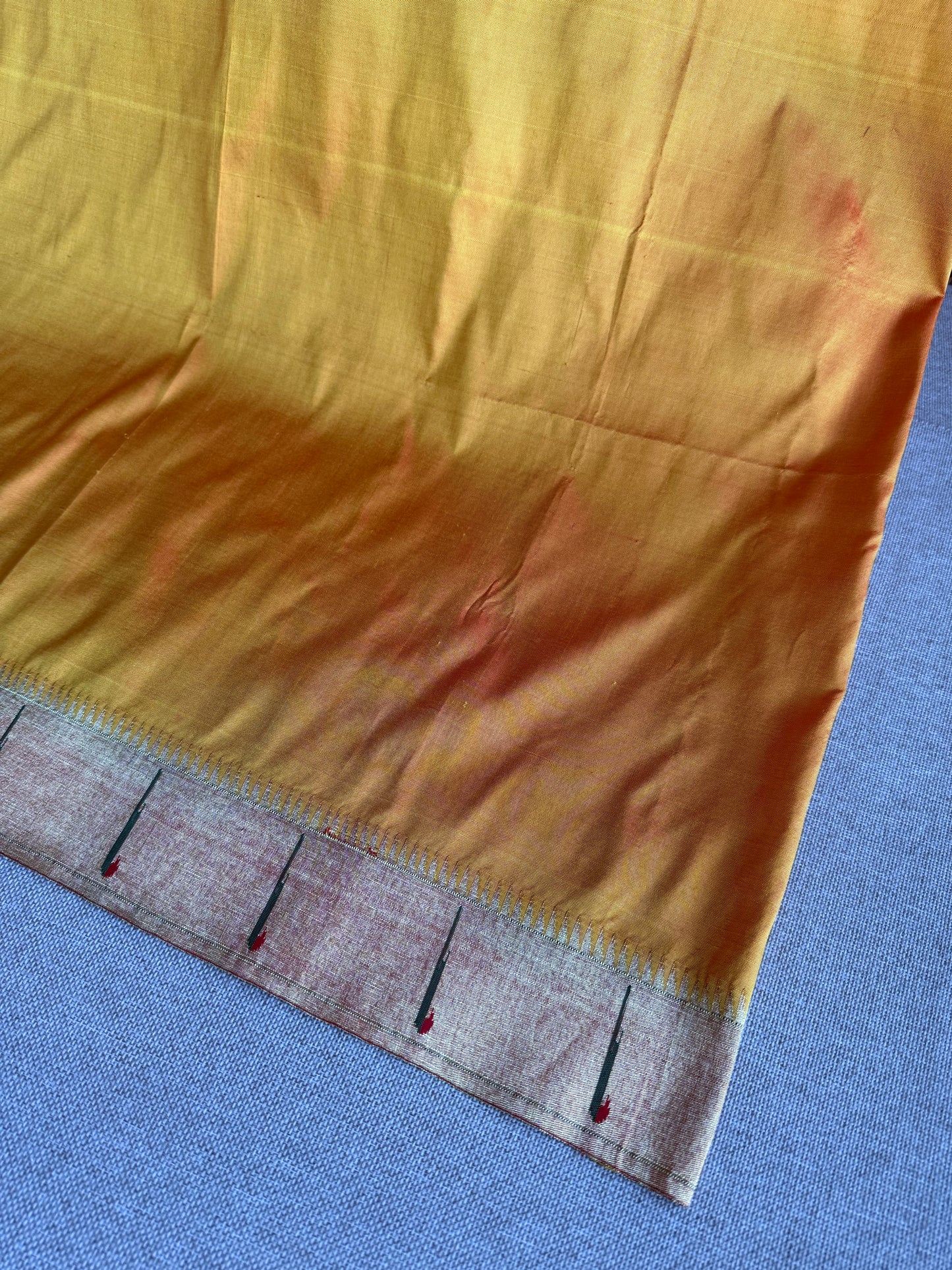 Mango Orange Muniya Border Blouse Piece
