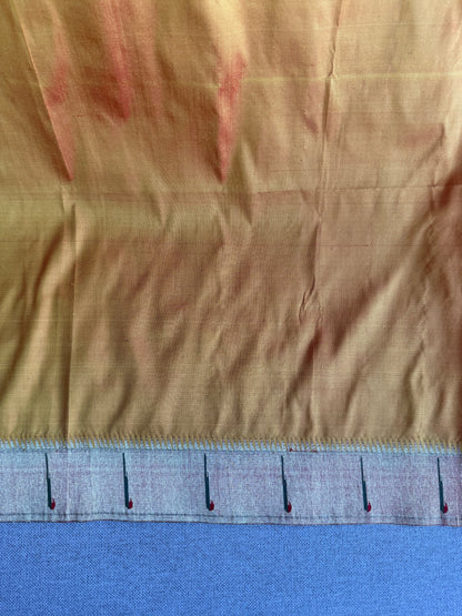 Mango Orange Muniya Border Blouse Piece