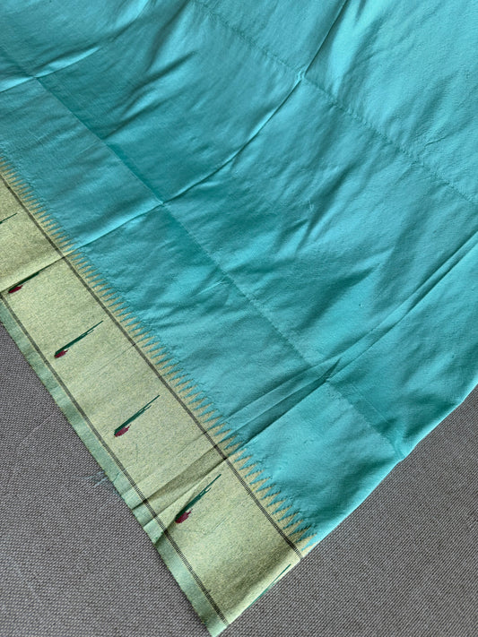 Light Blue Muniya Border Blouse Piece