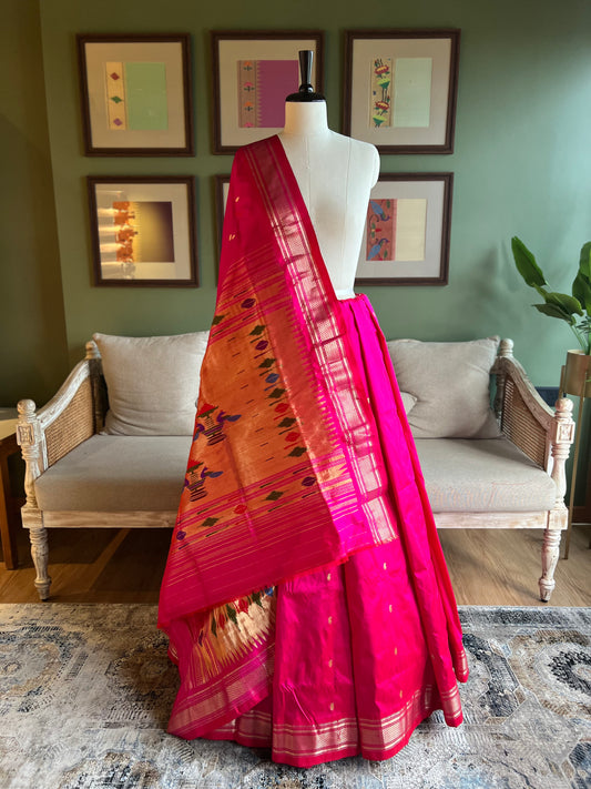 Rani Pink Paithani with Classic Pallu