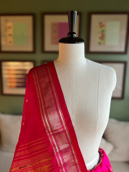 Rani Pink Paithani with Classic Pallu