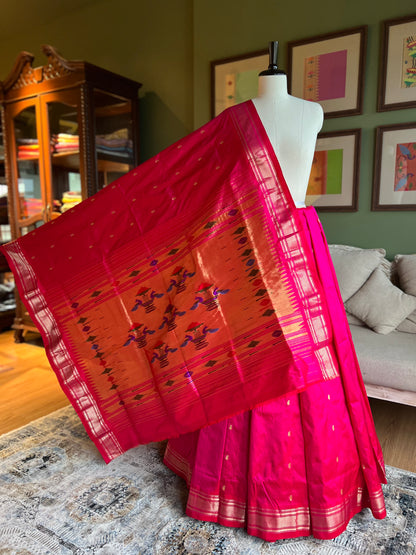 Rani Pink Paithani with Classic Pallu