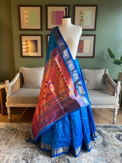 Cobalt Blue Paithani with Classic Pallu