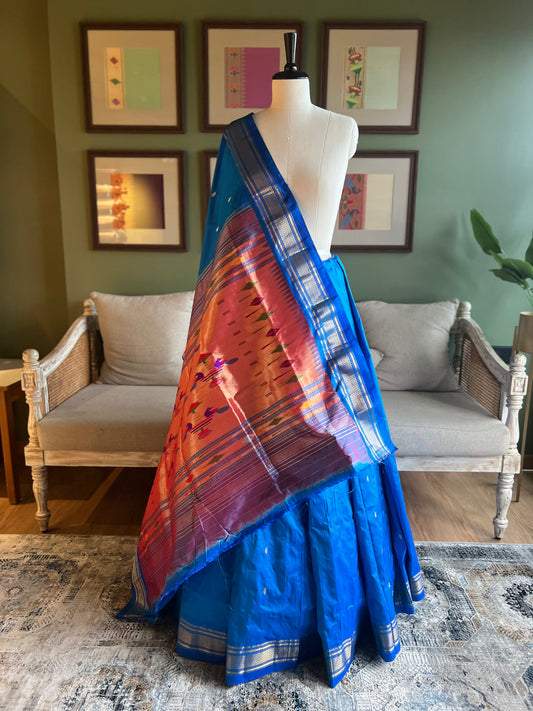 Cobalt Blue Paithani with Classic Pallu