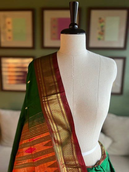 Bottle Green Paithani with Classic Pallu