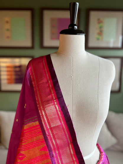 Purple x Pink Paithani with 'Asavali' Pallu