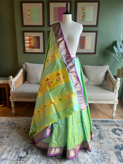 Mint Green Paithani with 'Asavali' Pallu