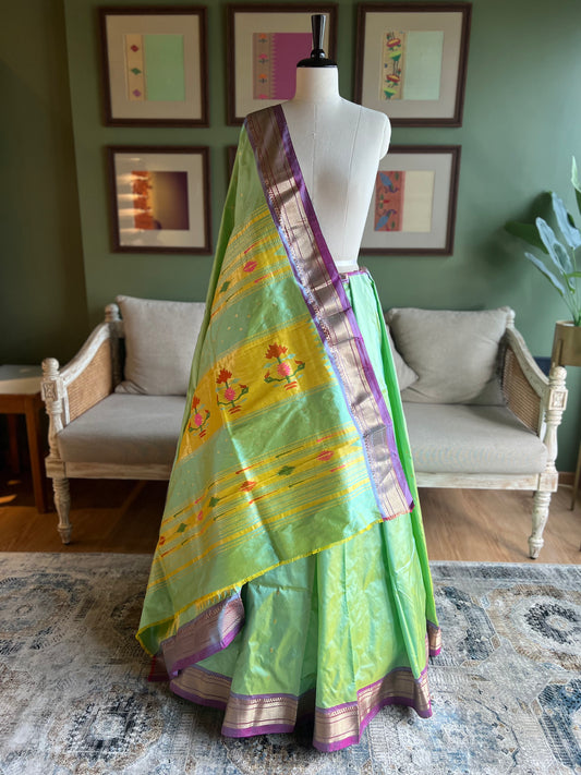 Mint Green Paithani with 'Asavali' Pallu