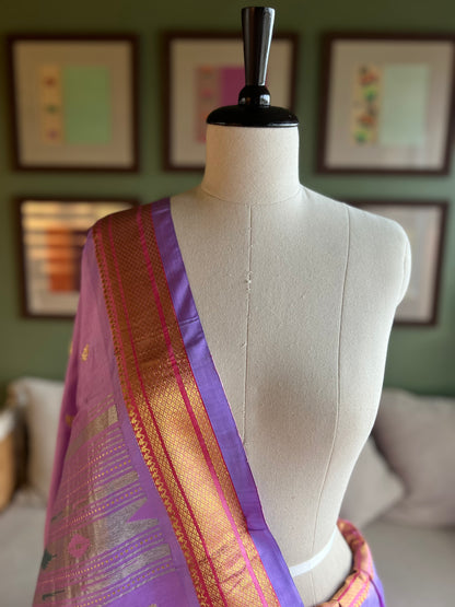 Lavender Paithani with 'Asavali' Pallu
