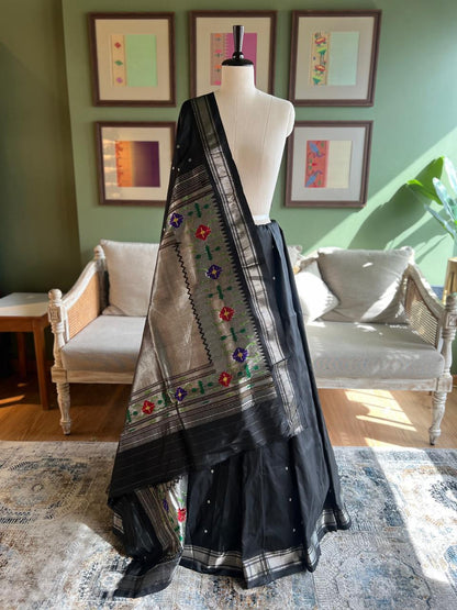 Black Paithani with Tava Pallu