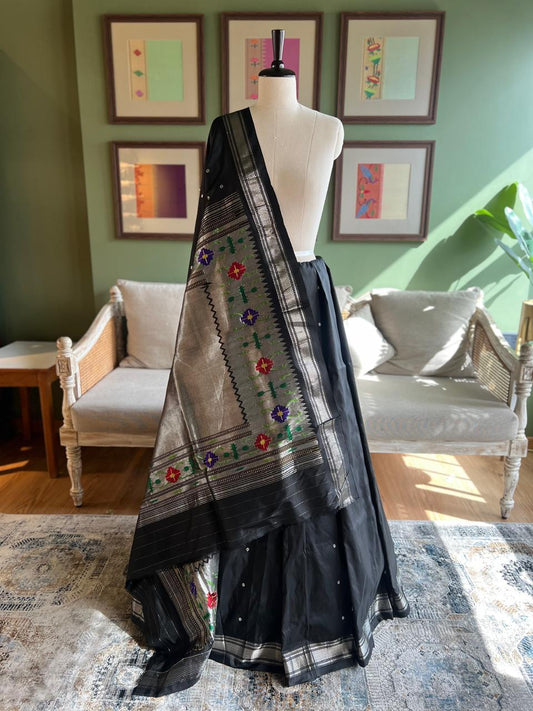 Black Paithani with Tava Pallu
